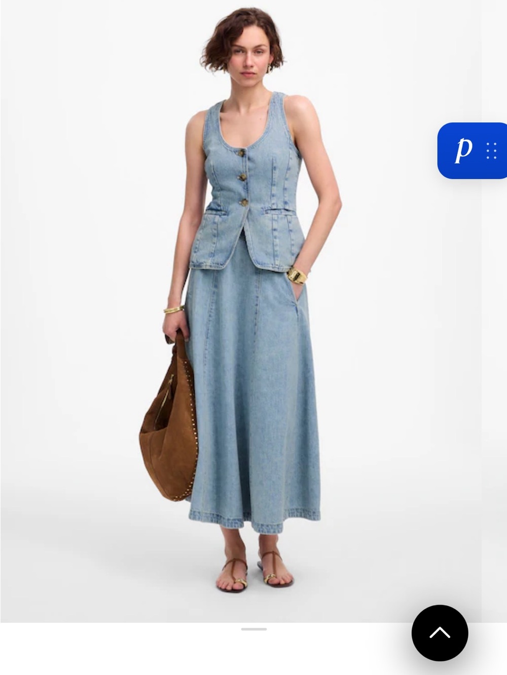 NWT Madewell Light Blue Denim in Edmonton wash A-Line Midi Skirt size 27 - Picture 4 of 12